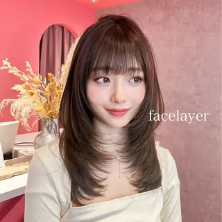 ミディアム カラー 山崎/ボブ縮毛矯正 レイヤー髪質改善のヘアスタイル