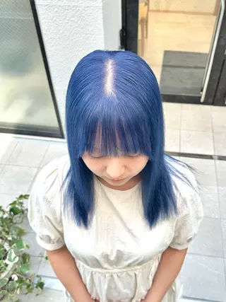 セミロング カラー ササキカズマ〻透明感 〻色落ち〻赤み消しのヘアスタイル