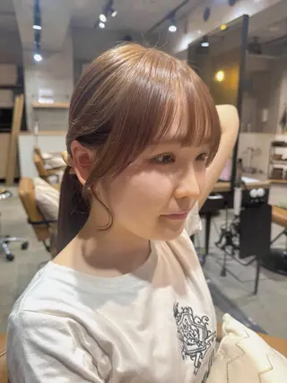 ヘアアレンジ 顔まわり/艶カラー/ 🤎himari🤎のヘアスタイル