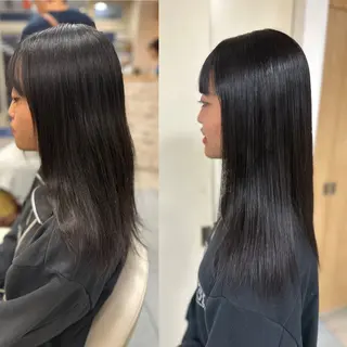 セミロング パーマ 髪質改善/縮毛矯正 /ブリーチ矯正/岡部のヘアスタイル