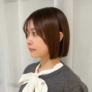 ミディアム ボブレイヤー/ ブリーチ/miyuuのヘアスタイル