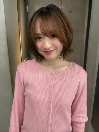 ミディアム カラー レイヤー/柔色 カラー/SAkiのヘアスタイル