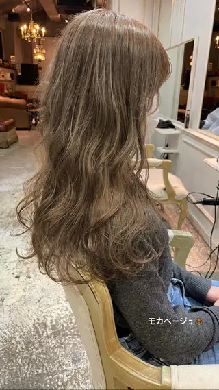 ロング カラー パーマ RUKA 美容院×ネイリストのヘアスタイル