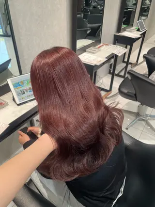 セミロング 🎀ིྀ暖色カラー/ 髪質改善/みどりのヘアスタイル