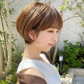 ショート ショート/ボブ/ 白髪ぼかし/しんやのヘアスタイル