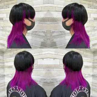 セミロング カラー メンズ "PEPPU "所属・🌈推し色派手髪 ハイトーンShinのヘアスタイル