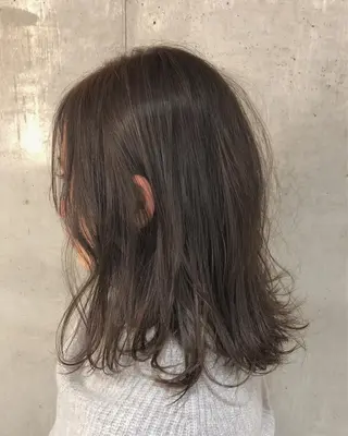 ミディアム カラー 顔周りカット/髪質改 善/新宿/畑中稔里のヘアスタイル