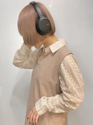 ミディアム カラー Piaコータロー ハイトーン&‪ボブのヘアスタイル