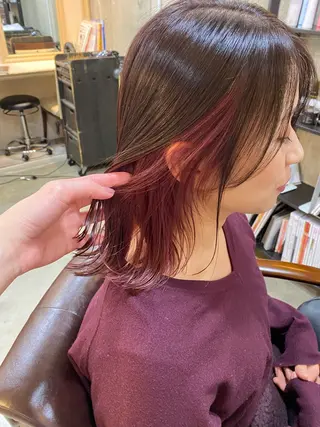 ミディアム カラー tocolaso 柏所属・レイヤーカット/ 根本瑠実のヘアスタイル