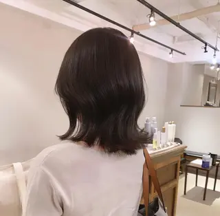 ミディアム カラー 透明感/オリーブ/ グレージュ/YUKAのヘアスタイル