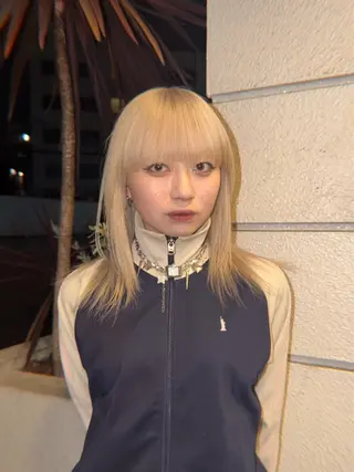 セミロング カラー rin🩰ハイトーン /レディースパーマのヘアスタイル