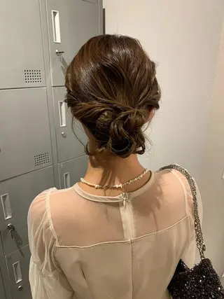 ミディアム ヘアアレンジ ブリーチ/アレンジ 天満/chihiroのヘアスタイル