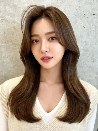 ロング カラー 韓国レイヤーカット 🫧大阪梅田レイヤーのヘアスタイル