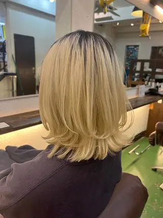 セミロング カラー 透明感/血色カラー/ 似合せレイヤー/ゆいのヘアスタイル