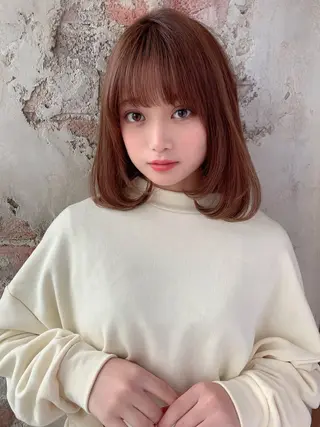 ミディアム 新宿✨顔周りカット 韓国ヘア/坂本亜裟海のヘアスタイル