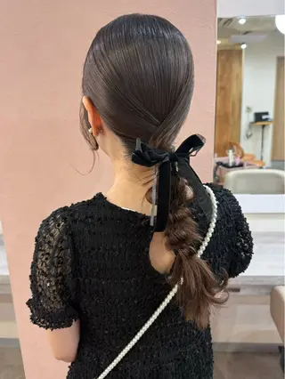 ロング ヘアアレンジ 韓国風パーマ/ヘア セット/店長みづきのヘアスタイル