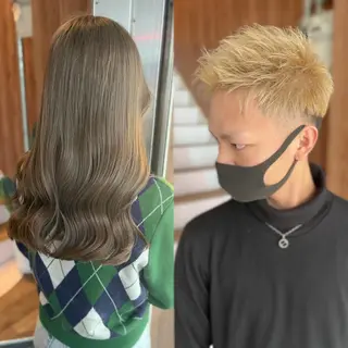 セミロング カラー メンズ AVANCE.難波 店長 松元のヘアスタイル