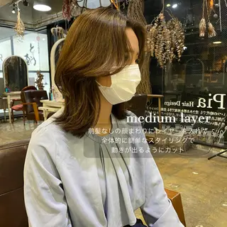 ミディアム カラー Pia hair Design Yakuin所属・Pia ツボイ ケイタのヘアスタイル