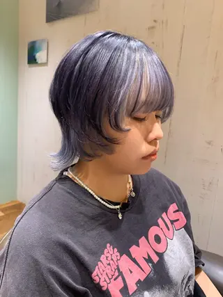 ショート カラー 【ロングウルフカット 姫カット】伊藤裕哉のヘアスタイル