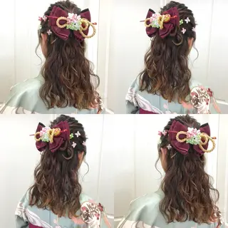 ミディアム カラー パーマ ヘアアレンジ メンズ キッズ ネイル マツエク・マツパ 代表🎀 ふわモテ愛 され髪🩷yumiのヘアスタイル