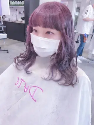 ミディアム カラー 💗💗韓国レイヤー yu-ki💗💗のヘアスタイル