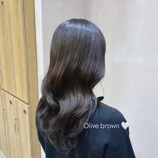 セミロング カラー ヘアアレンジ 🐰あみ【艶カラー/ 縮毛矯正】🫧のヘアスタイル