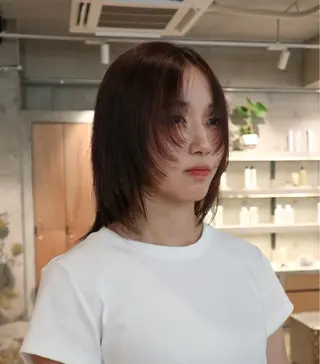 セミロング カラー 中川 楓馬のヘアスタイル