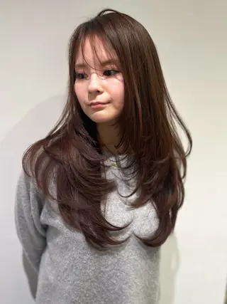 ロング カラー レイヤーカット 早崎太生のヘアスタイル