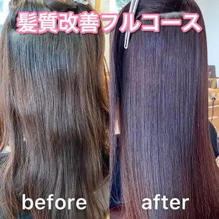 ミディアム カラー パーマ KIZU 髪質改善 オカルト怪談のヘアスタイル