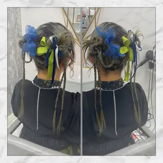 セミロング ヘアアレンジ ヘアセット/着付け 𓇼 松本 夏美𓇼のヘアスタイル