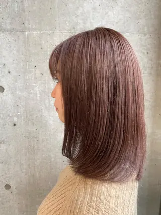 セミロング カラー 大栗 佑也  髪質改善のヘアスタイル