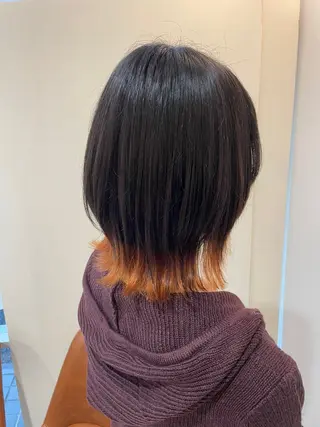 ミディアム カラー 中尾 唯音名のヘアスタイル