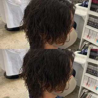ミディアム パーマ メンズ メンズ専門店 店長 小柳 裕夢のヘアスタイル