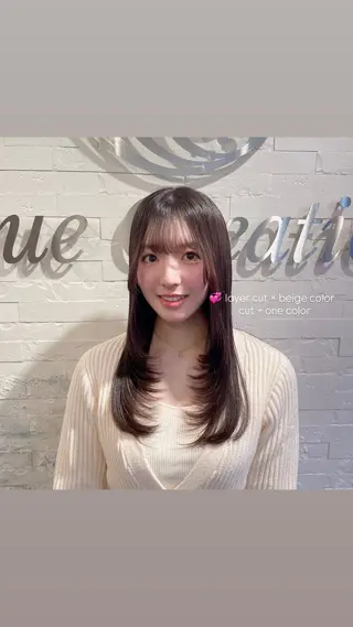 ロング レイヤーカット🩵 盛れ顔周り/Miuのヘアスタイル