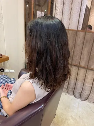 セミロング パーマ ヘアアレンジ SALOWIN京都河原町Suite店所属・外国人風レイヤー/ ハイトーンSHUのヘアスタイル