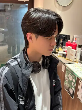 ショート パーマ メンズ カルマパーマ韓国ヘア shiryuのヘアスタイル