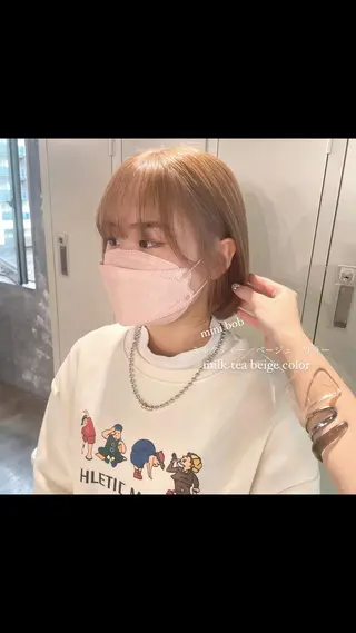 ショート カラー パーマ ヘアアレンジ メンズ キッズ ネイル マツエク・マツパ アイブロウ 透明感カラー・レイヤ ー🎀amika🎀のヘアスタイル