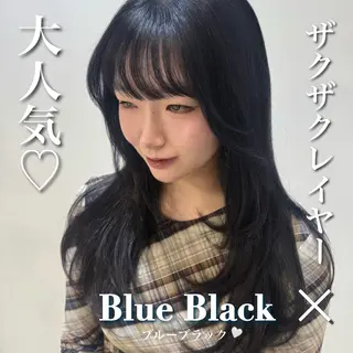 ロング カラー 韓国レイヤーカット/ くすみカラー/モモのヘアスタイル