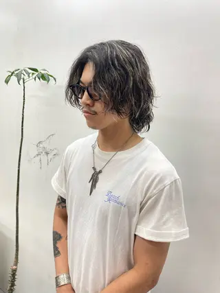 カラー パーマ メンズ 森本裕/オーナー/ スパイラルパーマのヘアスタイル