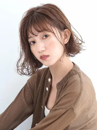 ショート カラー パーマ ✨ブリーチなし透明感 カラー✨ゆりかのヘアスタイル