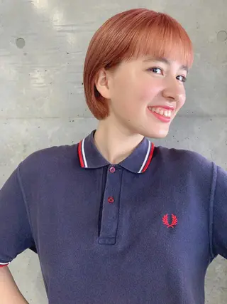 ショート カラー ボブパーマコテ巻き風 パーマNo1深江秀平のヘアスタイル