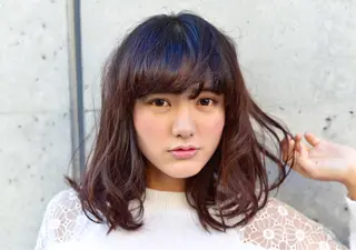 ミディアム カラー パーマ 脱白髪染め特化GBG 自由が丘所属・【白髪ぼかし 専門GBG】自由が丘のヘアスタイル