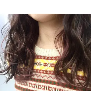 セミロング カラー 岩崎 裕司のヘアスタイル