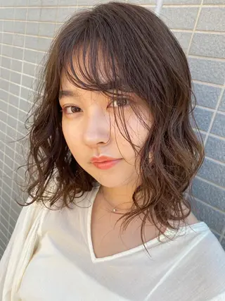 ミディアム カラー ヘアアレンジ パーマ指名No1 /namiのヘアスタイル