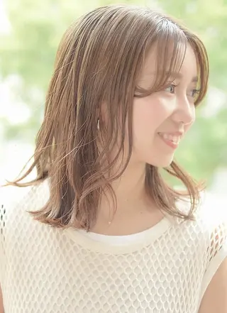 ミディアム カラー ba-boo 広島のヘアスタイル