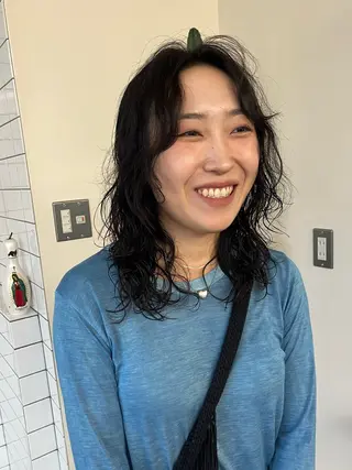 ミディアム パーマ ボブパーマ/パーマ ウルフパーマのヘアスタイル