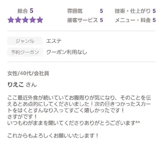 Beauty＆Spa  Chloe所属・Beauty&Spa Chloe のエステ・リラクイメージ