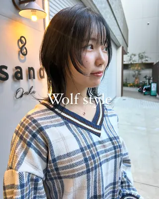 ミディアム sand osaka所属・きたやまこう /ウルフ/レイヤーのヘアスタイル
