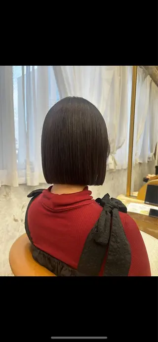 ミディアム 艶カラー/ボブ /似合わせ/田口愛那のヘアスタイル