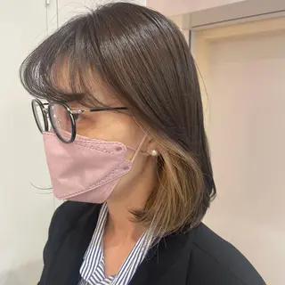 ミディアム カラー マホ/日吉/髪質改善 /レイヤー/ガーリーのヘアスタイル